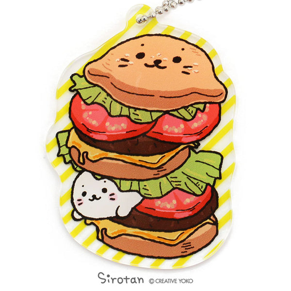 1pc Cartoon Sandwich Shaped Toy Keychain